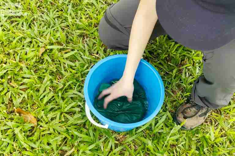 I soaked the Wise Owl Towel in a bucket to test its absorbency.
