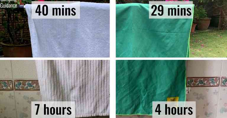 I dried the Wise Owl Outfitters Towel both indoors and outdoors after adding 100mL of water to it to see how long it'll take to dry.