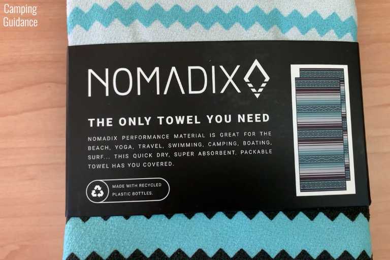 My Nomadix Original Towel's original packaging from the front.