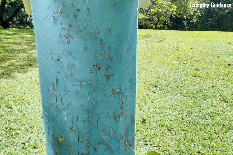 For the grass and dirt repellence test, the REI Multi Towel performed the worst, picking up a large amount of grass and dirt.