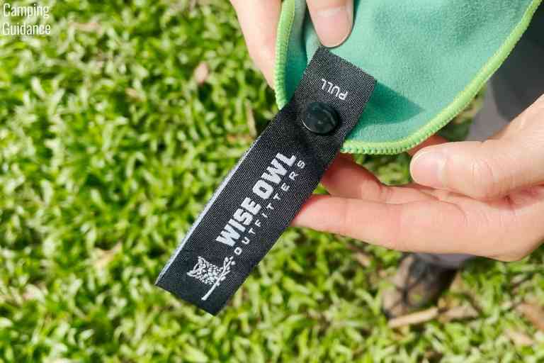 Hanging loop of the Wise Owl Outfitters Towel.