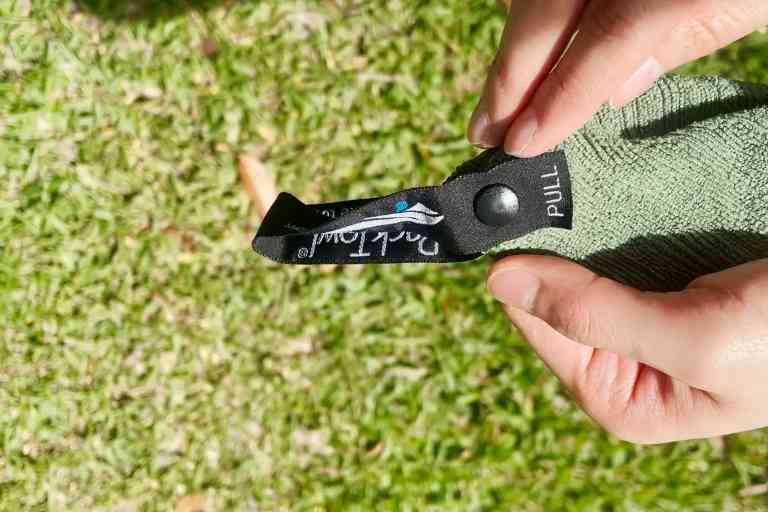 The hanging loop of the PackTowl Luxe.