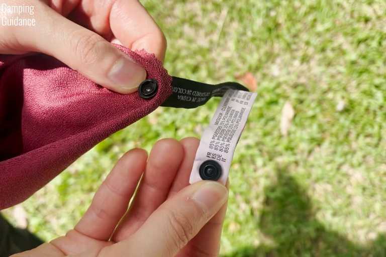 The Matador NanoDry has a snap hanging loop that can be clipped opened and closed.