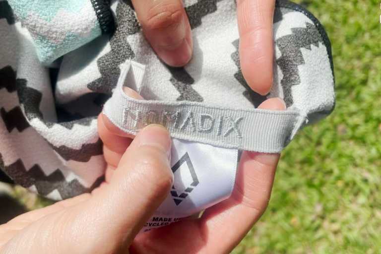 The hanging loop of the Nomadix Original Towel. It's super well stitched and very secure.