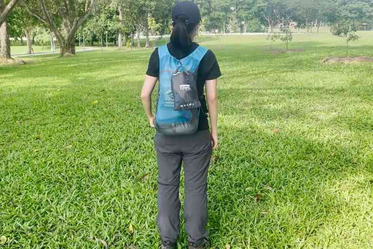 Most storage pouches, like the Rainleaf's in this picture, come with hanging loops to hang on your pack.
