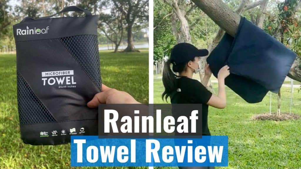 Rainleaf in storage pouch and on a tree