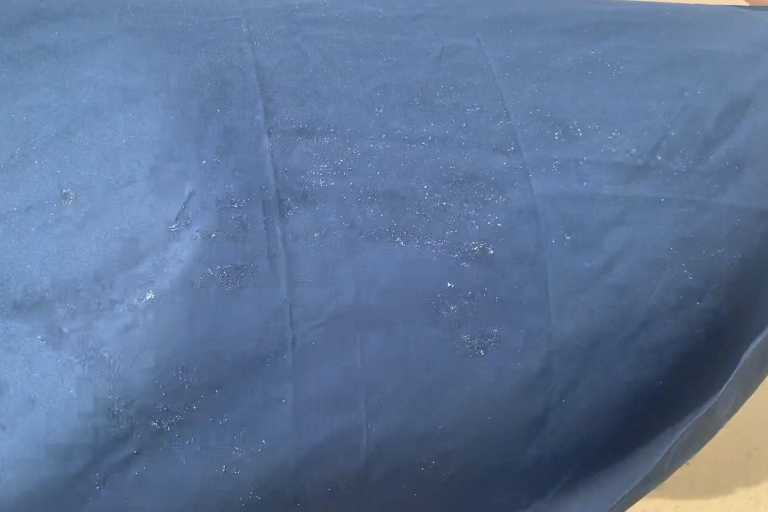 Some sand stuck to the Rainleaf Microfiber towel.