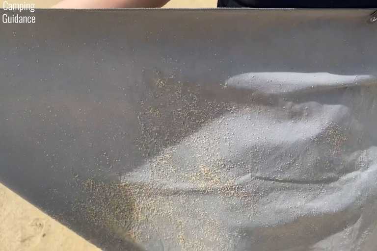 Some sand stuck to the Sea to Summit Drylite while at the beach