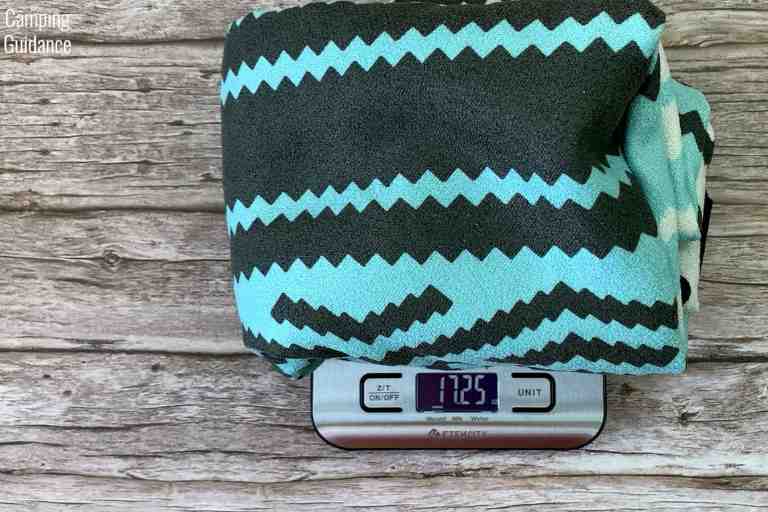 Weighing the Nomadix Original Towel in ounces – 17.25 ounces.