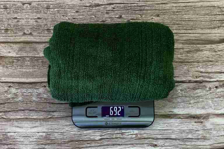 Weight of the PackTowl Luxe after wringing – 692 grams (or 24.4 ounces)