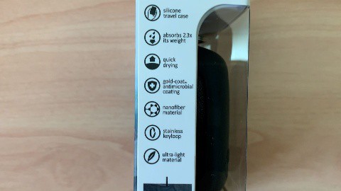 Side packaging of the Matador NanoDry Trek Towel.