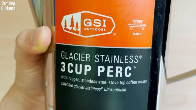 The GSI Outdoors Glacier Stainless Steel Percolator comes in a 3-cup capacity.