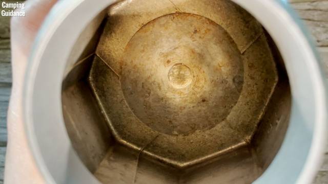 The finish of my Bialetti Moka Express’ boiler looks stained and kind of worn out.