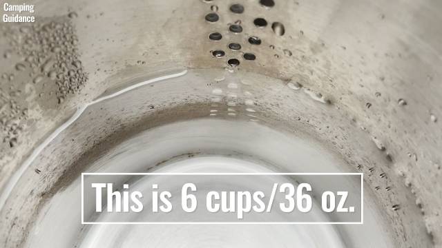 This is what the Coletti Bozeman Percolator looks like with 36 ounces of water.