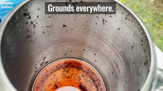 When the filter basket of the Coletti Bozeman Percolator overflowed, grounds got everywhere.