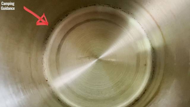 Slight staining on the inside of the Coletti Bozeman coffee pot.