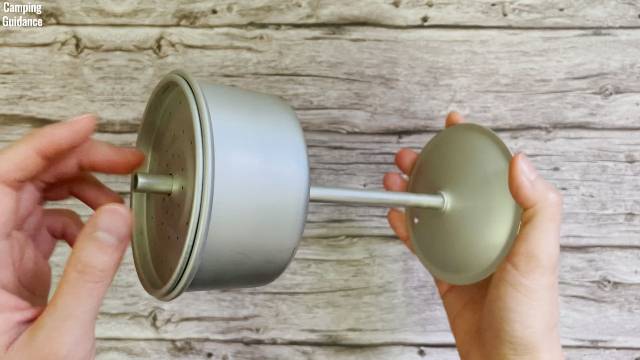 The aluminum stem, filter basket and spreader (inner percolator) of the Stansport Enamel 8-Cup Percolator.