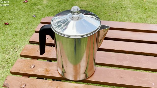 I placed the Primula Today Aluminum 9-Cup Percolator on a table.