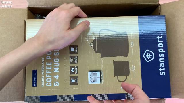 Unboxing the Stansport Enamel Percolator from its original Stansport packaging.