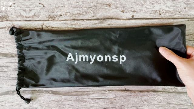 The pouch of the Ajmyonsp Marshmallow Roasting Sticks is supposed to be made of canvas but it feels plasticky.