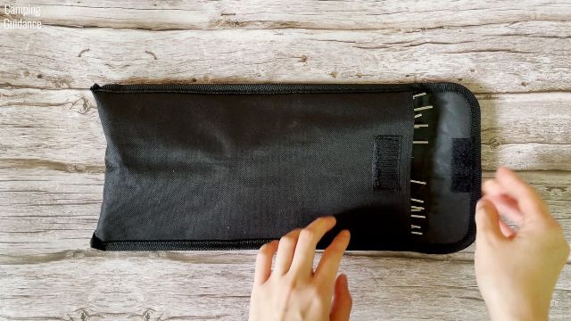 You can see the Ezire Marshmallow Roasting Sticks protruding out of its canvas pouch.