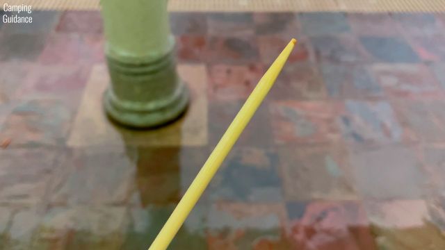 Here's what the bamboo marshmallow roasting stick looked like after roasting hot dogs. Essentially, it still looks good as new and it's pretty flame resistant over a small flame.