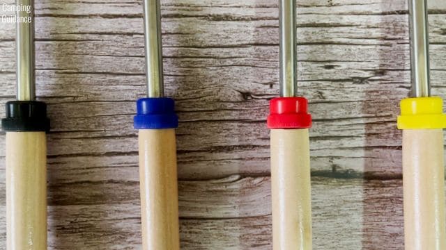 Here are several of the colors that the MalloMe Marshmallow Roasting Sticks came with.