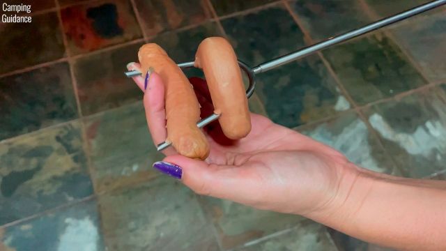 When I tried skewering hot dogs with the Briout Marshmallow Roasting Sticks, the hot dogs would bend and sometimes become misshapen.