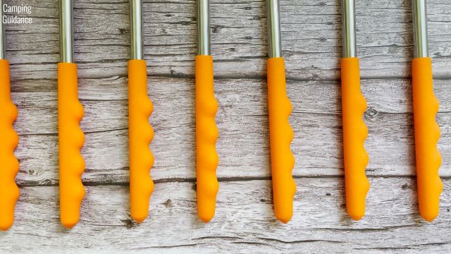 All the handles of all the Briout Marshmallow Roasting Sticks come in only one color - orange.