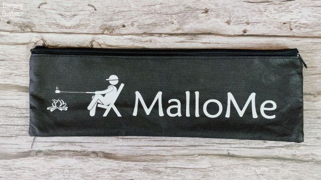 Here's the canvas storage pouch of the MalloMe Marshmallow Roasting Sticks.