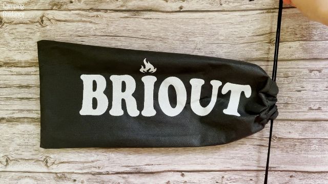 Here is a photo of the storage pouch of the Briout Marshmallow Roasting Sticks, which has a drawstring opening.