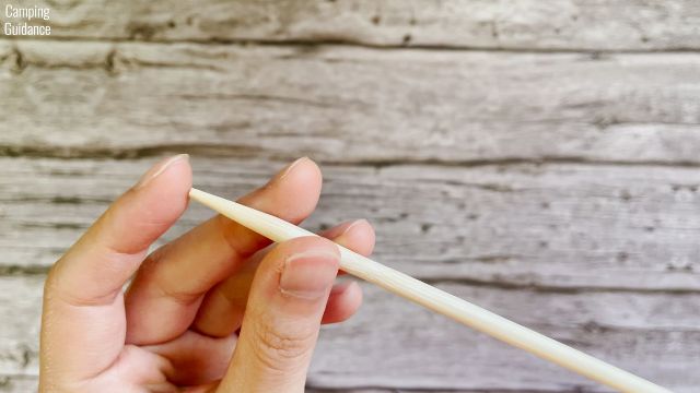 The tips of these bamboo marshmallow roasting sticks are semi-sharp.