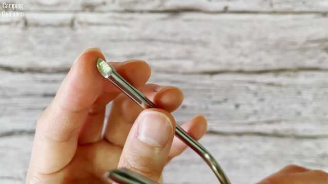 The tines of the Jolly Green Marshmallow Roasting Sticks are sharp.