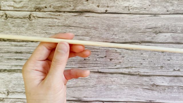 The bamboo marshmallow roasting stick is smooth across its length.