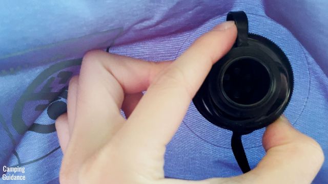 This is a picture of the 1-way valve (the top of the Boston valve) on the Alps Mountaineering Vertex Air Bed.