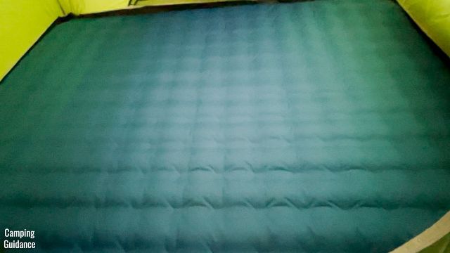 This is a picture of the Alps Mountaineering Vertex Air Bed inside a Coleman 2-Person Sundome Tent.