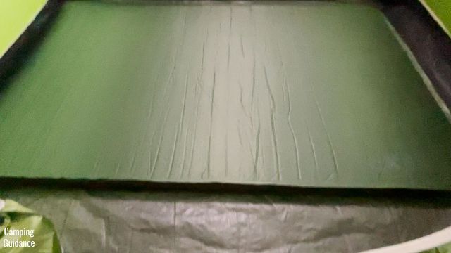 This is the Exped MegaMat Duo 10 Medium Double inside a Coleman 2-Person Sundome Tent.