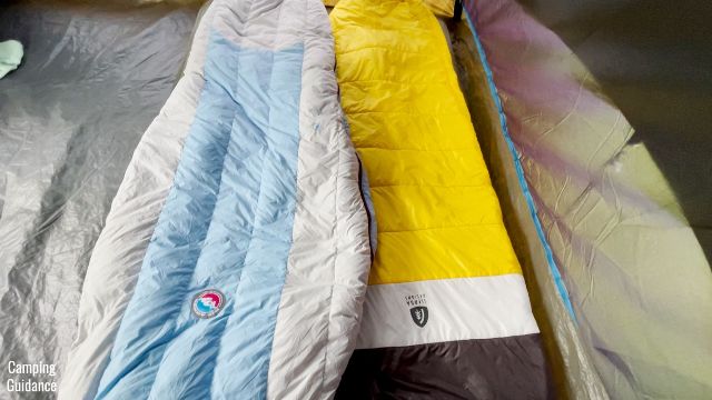 This is a picture of 2 sleeping bags on top of my Exped MegaMat Duo 10 in a Medium Double size.