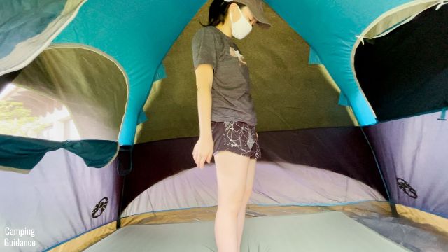 This is a picture of me standing up on the Exped MegaMat Duo 10 in a Coleman 4-Person Dome Tent.