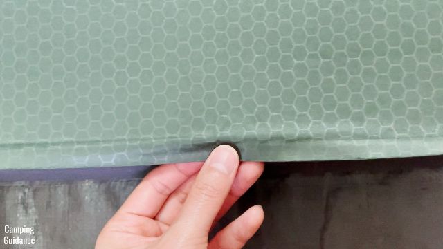 This is a picture of the seams of the Exped MegaMat Duo 10.