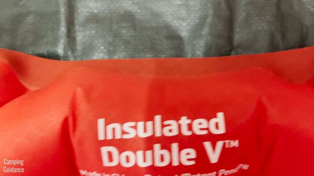 This is a picture of the seams of the Klymit Double V Insulated Sleeping Pad.