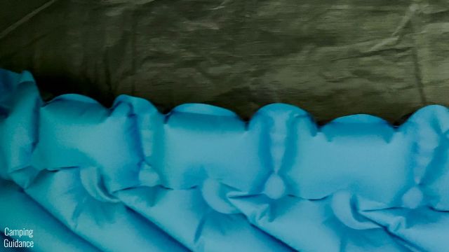 Here's a picture of the side rails of the Klymit Double V Uninsulated Sleeping Pad.
