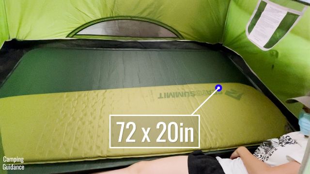 This is a picture of a regular sleeping pad on top of my Exped MegaMat Duo 10 Medium Double, which is just the size of 2 regular sleeping pads put together.