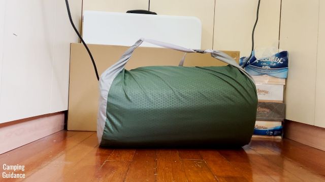 This is how I store my Exped MegaMat Duo 10 at home - deflated and stored in the stuff sack.