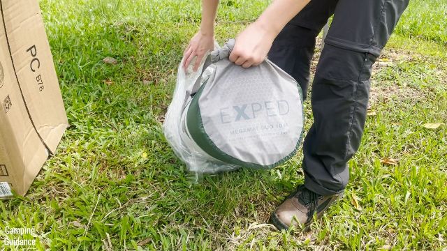 This is a picture of the Exped MegaMat Duo 10 Medium Double out of the box.