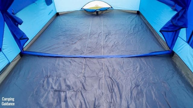 This is the result after the 1-hour rain test on the Columbia Mammoth Creek Tent – completely dry.