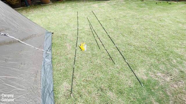 This is what all the 4 fiberglass poles of the Coleman WeatherMaster 10-Person Tent will look like when assembled.