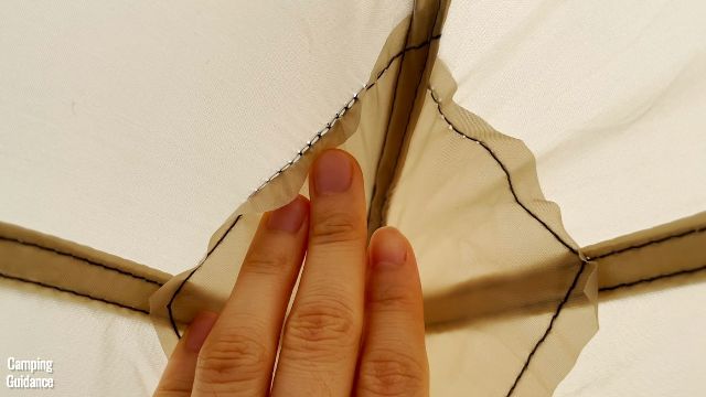 Holes in the Ozark Trail 10-Person Cabin Tent.