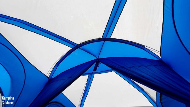 This is a picture of the ceiling mesh on the roof of the Columbia Mammoth Creek 10-Person Tent.
