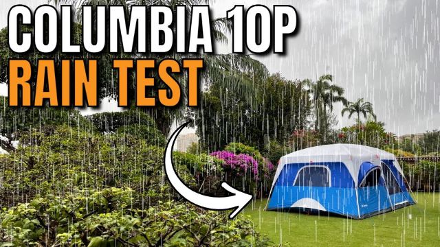 This is a picture of my Columbia Mammoth Creek 10-Person Tent in the rain.